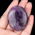 Polished purple amethyst palm stone for spa massage and healing meditation crystals - Amethyst