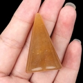 Triangle yellow amber crystal ring holder stand carved from natural semi-precious gemstone - Yellow Jade