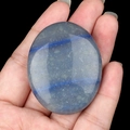 Pierre de massage ovale en cristal naturel bleu poli pour soins de spa - Aventurine Bleue