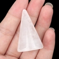 Pink rose quartz cone ring holder stand made of natural semi-precious stone - White Crystal