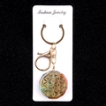 Colorful chakra crystal flower of life resin keychain with golden metal finish and clasp - Hollow Flower of Life Style (No. 6)