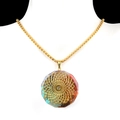 Seven chakra energy pendant necklace with natural colorful stones and golden mandala - Mandala Flower Style (17号)