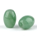 Barrel-shaped green aventurine stone beads for jewelry making, 2pcs DIY craft set - Green Aventurine