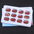 Set aus 12 geschnitzten Wolf-Statuen aus rotem Jaspis in blauer Geschenkbox mit Display - Roter Jaspis