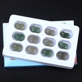Set of 12 hand-carved gemstone pig figurines in various natural minerals and colors - Green Aventurine