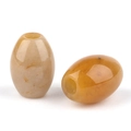 Oval yellow natural agate spacer beads with 4mm hole for DIY jewelry making - Yellow Jade