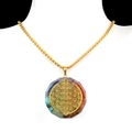 Octagon Orgone necklace with seven chakra natural stones and Flower of Life symbol - Flower of Life & Chakra Octagon Style (No. 34)