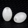 Polished white translucent oval crystal quartz loose beads with 4mm holes for DIY jewelry - White Crystal