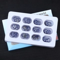 Set of 12 carved natural sodalite pig figurines in white display tray and blue gift box - Sodalite