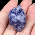 Miniature blue sodalite natural stone anatomical heart carving for spooky decor - Sodalite