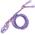 Adjustable purple woven mesh necklace cord with wooden beads for crystal stones - Light Purple