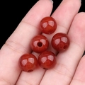 Perle di agata rossa lucida da 12 mm con foro grande da 3 mm per gioielli fai-da-te - Agata rossa / 12mm con foro da 3mm