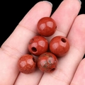 Perle in pietra naturale rossa 12mm con foro grande 3mm per creazione gioielli - diaspro rosso / 12mm con foro da 3mm