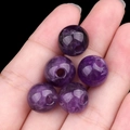 Perline rotonde in ametista viola con foro grande da 3mm per gioielli fai-da-te - Ametista / 12mm con foro da 3mm