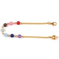Cadena dorada con siete cuentas de colores y colgante de esfera calada - Cadena de 7 Chakras (Color Dorado)
