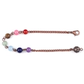 Pulsera de cuentas chakra coloridas con cadena de cobre y colgante de esfera hueca - Cadena de 7 Chakras (Cobre Rojo Antiguo)