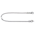Metallkette in Gunmetal mit Karabinerverschluss, Kristallperlen und Strasssteinen - Zwei Segment Kette (Waffenschwarz)