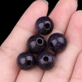 Perline di vetro pietra del sole blu da 12mm con fori grandi per gioielli fai da te - Pietra del Sole Blu Sintetica / 12mm con foro da 3mm