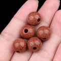Perle scintillanti in pietra dorata marrone-rossastro 12mm con foro grande per gioielli - Pietra del Sole Dorata Sintetica / 12mm con foro da 3mm