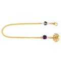 Goldene Lotus-Yoga-Pendelkette mit bunten Kristallperlen und Karabinerverschluss - Goldkette (Zen-Meditation)