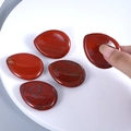 Polished red jasper water drop worry stones with natural black veining for meditation - Red Jasper