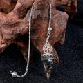 Tree of Life Orgone pendant with black obsidian stones and copper coil for meditation - Snowflake Obsidian