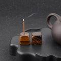 Polished tiger eye stone cube incense burner base with natural golden texture finish - Tiger's Eye (1pc)