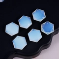 Set di sei ciondoli a stella esagonale in opalite azzurro traslucido con fori preforati - Opale