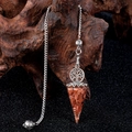 Silver tree of life crystal pendulum pendant with sunstone chips for meditation - Goldstone (Synthetic)