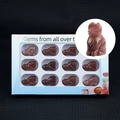 Set of 12 hand-carved red agate cat figurines in white window display gift box - Purple Aventurine