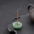 Groene kristallen bloem wierookhouder basis voor zen decoratie en meditatie - Groene Aventurijn Bloem Wierookhouder