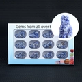 Set of 12 hand-carved blue sodalite cat figurines in a professional display gift box - Sodalite