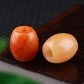 Orange carnelian agate barrel beads with 5mm large hole for DIY jewelry making - 16*18mm / Red Aventurine