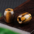 Polished natural tiger eye stone barrel beads with distinct silk luster for DIY jewelry - 16*18mm / Tiger's Eye