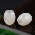 Translucent white agate barrel beads with large holes, 16x18mm natural stone spacer beads - 16*18mm / Agate