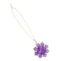 Natural amethyst crystal snowflake ornament with white woven cord for Christmas decoration - Amethyst
