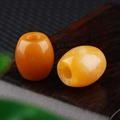 Polished yellow honey wax large hole barrel beads for DIY jewelry making - 16*18mm / Yellow Jade