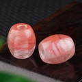 Pink striped barrel-shaped crystal beads for DIY jewelry with large center hole - 16*18mm / Watermelon Red (Synthetic)
