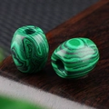 Green malachite pattern barrel beads for DIY jewelry making in a deep forest shade - 16*18mm / Malachite (Synthetic)