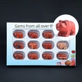 12-piece set of 1-inch carved natural gemstone bear figurines in window display box - 1 Inch Red Jasper