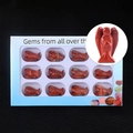 Set of 12 natural red jasper angel carvings in a gift box with a clear display window - Red Jasper 12-Grid Collection (6121191183609) / Red Jasper