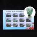 Set of 12 green natural crystal angel statues in a premium white and blue gift box - Green Aventurine