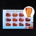 Set of 12 natural red agate angel figurines in a white display box with view window - Red Agate