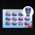 Blue sodalite stone angel figurines set of 12 pieces in window display box - Sodalite