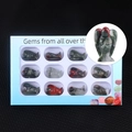 12-piece natural crystal angel figurine set in a blue gift box with various gemstones - African Blood Stone