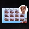 Set of 12 natural red stone angel figurines in a windowed display gift box - Purple Aventurine