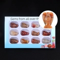 Set of 12 natural crystal angel figurines in agate and tiger eye stone gift box - Colored Jade