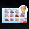 12-piece set of natural crystal agate angel figurines in a blue display gift box - Natural Agate