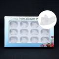 Set of 12 hand-carved natural clear quartz fish figurines in a decorative display box - Clear Quartz