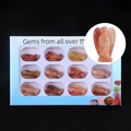 Set of 12 natural crystal angel statues in various gemstones with blue display box - Red Aventurine